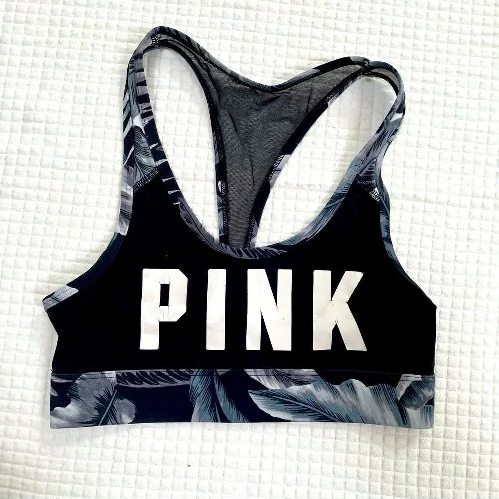 COPY - VS Pink ultimate unlined black white XS sports bra